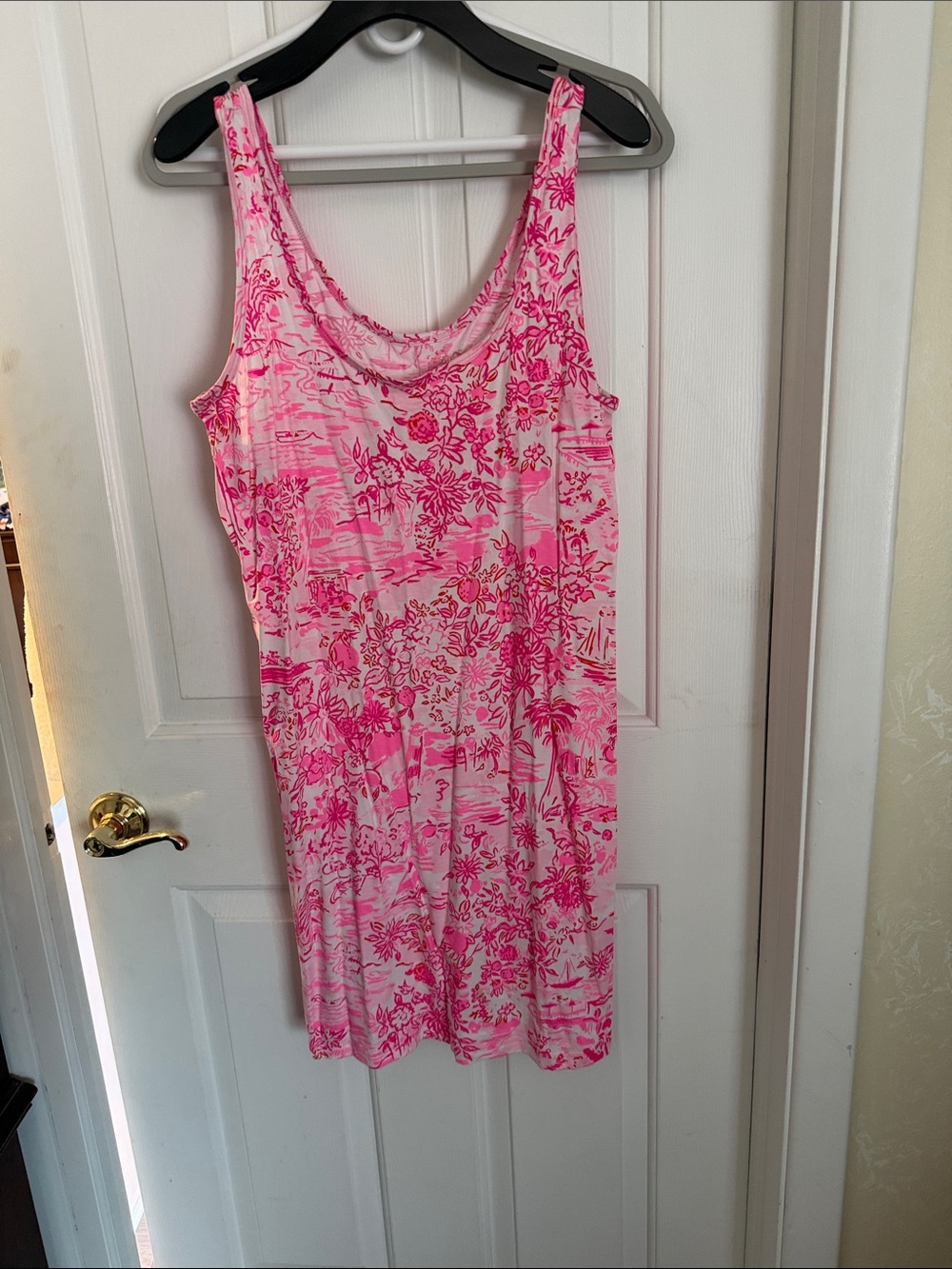 Lilly Pulitzer Pink Floral Scoop Neck Tank Dress